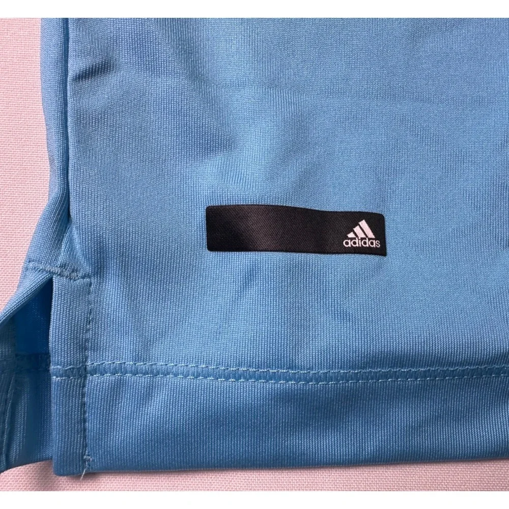Adidas PureMotion Golf Polo Shirt Mens Sz L Blue Pocket Short Sleeve Performance